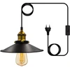 Industrialinis sietynas Vintage Retro lubų šviestuvas su lizdu pakabinamas šviestuvas pramoninis šviestuvas su jungikliu 4.5m kabelis reguliuojamas kištukinis pakabinamas lizdas E27 barui kavinei (4.5m)