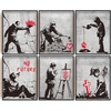 Infunly 6 dalių banksy meno paveikslų rinkinys be rėmo - drobės paveikslai sienų menas grafiti gatvės sienų meno plakatas su įkvepiančiomis citatomis - gatvės drobė svetainei miegamajam namų dekoravimui