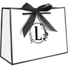 Initial Gift Bags, 2 popierinių maišelių su kaspinais + 2 dovanų popieriaus pakuotė, dovanų maišeliai su rankena, vakarėlių maišeliai, kryžminio dugno maišeliai, dovanų pakavimas gimtadieniui, vestuvėms, krikštynoms, motinos dienai (l)