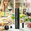 Innovagoods 4 dalių elektrinis kamščiatraukio vyno priedų rinkinys, elegantiškas dizainas, abs ir plienas, juodas, vidutinis, akrilonitrilo butadieno stirenas