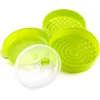 Garų puodas Innovagoods Dvigubas garintuvas Fresh, skirtas mikrobangų krosnelei, žalias, 22 x 12/17 cm