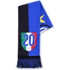 Inter šventinis šalikas 20th Scudetto 2024 įvairūs grafiniai elementai, juodos ir mėlynos spalvos