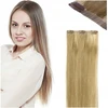 INTERVION Besiūliai Clip-in priauginami plaukai 100% natūralūs 40 cm šalto atspalvio blondinė 10