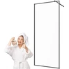 Invena walk-in sienelė 80x200 skaidri juodas rėmas 8 mm grūdintas stiklas