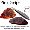 Irikdescia® 16 gitaros mediatorių laikiklių rinkinys, neslystantys lipdukai, 0,6 mm ploni, patvarūs, daugkartinio naudojimo silikoniniai, bosinei gitarai, ukulelei, celiuloidiniams gitaros mediatoriams (skaidrūs)