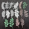 Isaken Trafaretai lapų augalų išpjovimo formelės fono rėmelis scrapbooking'ui įspaudimo trafaretai metalo išpjovimo formelės trafaretai scrapbooking'ui nuotraukų popieriaus kortelių amatų įspaudimo "pasidaryk pats" gamybai