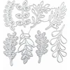 Isaken Trafaretai lapų augalų išpjovimo formelės fono rėmelis scrapbooking'ui įspaudimo trafaretai metalo išpjovimo formelės trafaretai scrapbooking'ui nuotraukų popieriaus kortelių amatų įspaudimo "pasidaryk pats" gamybai