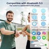 Išmanusis laikrodis sportui, atsparus vandeniui: vyriškas išmanusis laikrodis su 1.43 colių Amoled jutikliniu ekranu, apvalus, kraujo spaudimo, širdies ritmo, sportinis žingsniamatis, telefono funkcija, odinis dirželis, skirtas Android ir Ios