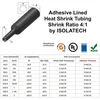 Isolatech termiškai susitraukiantis vamzdelis metrais, skaidrus, su klijais Ø15/19inch (20mm) 4ft (1,2 metro) susitraukimo santykis 4:1 rinkinys poliolefino, skirtas izoliuoti kabelius lituotas jungtis nepažymėtas