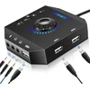 Išorinė garso plokštė, Phoinikas T10 Usb garso adapteris, skirtas Pc Windows, Mac, Linux, nešiojamiesiems kompiuteriams, staliniams kompiuteriams, stereo garso plokštė su 3,5 mm sąsaja ir Usb sąsaja, Plug & Play (6-in-1, juoda)
