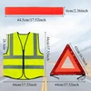 Įspėjamasis trikampis, automobilio saugos liemenės komplektas, 360 laipsnių atspindintis įspėjamasis trikampis, atspindintis avarinis trikampis, automobilio saugos liemenė, avarinis trikampis, sulankstomas, gedimo trikampis, sulankstomas