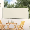 Ištraukiama šoninė kiemo pertvara, kreminės spalvos, 100x314cm