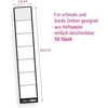 Itenga 50 vnt. etikečių siauriems segtuvams, 3.6x19 cm, juodos