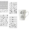 Įtrinami lipdukai, 4 lapų įtrinama folija, perkėlimo lipdukai, rašto lipdukai baldams, stiklui, medžiui, žvakėms, scrapbooking'ui, nuotraukų albumui, "pasidaryk pats" dekoravimui (širdelė, juoda)