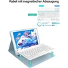 Iveoppe Ipad klaviatūra su dėklu, skirta 9-osios/8-osios/7-osios kartos, 10,2 colio Air 3 ir Pro 10.5 – magnetiškai nuimama, Qwertz, šviesiai mėlyna