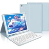 Iveoppe Ipad klaviatūra su dėklu, skirta 9-osios/8-osios/7-osios kartos, 10,2 colio Air 3 ir Pro 10.5 – magnetiškai nuimama, Qwertz, šviesiai mėlyna
