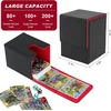Ivodeela dėžutė kortų kaladei mtg, dėžutė kaladei, magic the gathering dėžutė kaladei 100+ kortų, kortų laikymo dėklas, pu odos stipri magnetinė kortų dėžutė, suderinama magic commander tcg, juoda raudona