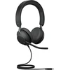 Jabra Evolve2 40 Se - laidinės stereo ausinės su triukšmo slopinimu ir 3 mikrofonų technologija - Usb-a kabelis - Ms Teams sertifikuotos, taip pat suderinamos su kitomis platformomis - juodos