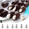 Jadin kepimo formų rinkinys, 21 dalies iridiscentinė garbanojimo forma, cannoli formelės su valymo šepečiu, putplasčio volelių formelės, vamzdeliai, tortų dekoravimo antgalių rinkinys, tinkamas gaminti bandeles ir kruasanus