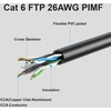 Jarnhng lauko cat 6 ethernet kabelis 250 m, didelės spartos lan tinklo kabelis, bulk cat 6 interneto kabelis, 10 gbps, 550 mhz, awg26 utp cca (250 metrų, juodas)