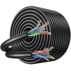 Jarnhng lauko cat 6 ethernet kabelis 250 m, didelės spartos lan tinklo kabelis, bulk cat 6 interneto kabelis, 10 gbps, 550 mhz, awg26 utp cca (250 metrų, juodas)