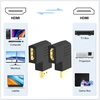 J&d 2 vnt. plokščias Hdmi adapteris, 90 laipsnių kairės ir dešinės pusės kampu paauksuotas vyriškas į moterišką vertikalus plokščias Hdmi adapteris