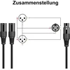 J&d Xlr Splitter Kabelis, 0.48m, 1x Xlr F - 2x Xlr M