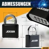 Jekosa® Jkb/50 [atsparus vandeniui] aukštos kokybės kombinuota pakabinama spyna, skirta naudoti lauke - [be rakto] 4 skaitmenų kodinė spyna, skirta pašiūrėms, vartams, spintelėms, spynoms, juoda