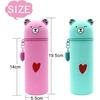 Jeondfg Kawaii minkštas silikoninis penalas ir rašiklių laikiklis 2 viename mielas pieštukų dėklas animacinis pieštukų laikiklis penalas ir rašiklių laikiklis, rožinis, kawaii