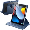 Jetech dėklas, skirtas Ipad 9/8/7 (10.2 colių, 2021/2020/2019 modelis, 9-oji/8-oji/7-oji karta) su pieštuko laikikliu, 360 laipsnių besisukantis apsauginis dėklas-stovas, permatoma nugara (tamsiai mėlyna)