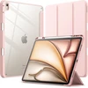 Jetech dėklas, skirtas ipad air 13 colių m3/m2 (2025/2024) su rašiklio laikikliu, skaidrus permatomas galinis dangtelis plonas stovas smūgiams atsparus planšetinio kompiuterio dėklas, automatinis pažadinimas/užmigdymas (sand pink)