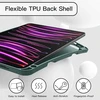 Jetech dėklas, skirtas Ipad Pro 11 colių (2022/2021/2020 modelis) su pieštuko laikikliu, palaiko 2 kartos pieštuko įkrovimą, plonas planšetinio kompiuterio apsauginis dėklas su minkštu Tpu galiniu dangteliu (vidurnakčio žalias)