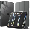 Jetech dėklas, skirtas ipad pro 13 colių m4 (2024) su rašiklio laikikliu, skaidrus permatomas galinis dangtelis, plonas stovas, atsparus smūgiams planšetinio kompiuterio dėklas, automatinis pažadinimas/užmigdymas (space pilkas)
