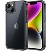 Jetech dėklas, skirtas iphone 14 6.1 colio, niekada negeltonuojantis telefono dėklas, atsparus smūgiams, apsauginis dėklas, atsparus įbrėžimams, skaidrus galinis dangtelis (juodas)