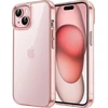 Jetech dėklas, skirtas iphone 15 6.1 colio, niekada negeltonuojantis telefono dėklas, atsparus smūgiams, apsauginis dėklas, atsparus įbrėžimams, skaidrus galinis dangtelis (rožinis)