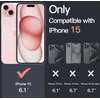 Jetech dėklas, skirtas iphone 15 6.1 colio, niekada negeltonuojantis telefono dėklas, atsparus smūgiams, apsauginis dėklas, atsparus įbrėžimams, skaidrus galinis dangtelis (rožinis)