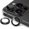 Jetech kameros apsauga, skirta iphone 15 pro 6.1 colio ir iphone 15 pro max 6.7 colio, 9h grūdinto stiklo plėvelė, individualus metalinis žiedas, hd clear, 1 komplektas (space juodas)