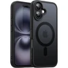 Jetech magnetinis dėklas, skirtas iphone 16 6.1 colio, suderinamas su magsafe, permatinis matinis plonas smūgiams atsparus telefono dėklas (juodas)