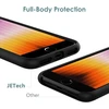 Jetech silikoninis dėklas, skirtas iphone se 2022/2020 (3-iosios/2-osios kartos), 4,7 colio, viso korpuso apsauga, minkštas telefono dėklas, atsparus smūgiams, su mikropluošto pamušalu (juodas)