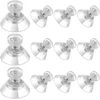 Jieyao 12 siurbtukų rinkinys su sriegiu, stikliniai siurbtukai su rifliuota veržle, skersmuo 25 mm, mini skaidrūs siurbtukai, nereikia gręžti, pvc stiprūs siurbtukai, prisukami spaustuvai langams, vonios kambariams