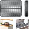 Joligaea silikoninis padėklas kriauklei, kriauklės apsauga, 43 x 32 cm, universalus silikonas, padėklas vaisiams ir daržovėms apsaugoti, plovimo kilimėlis stalo įrankiams laikyti ir džiovinti, atsparus karščiui ir neslystantis