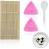 Jrshirleyltd 2 trikampių onigiri formelių rinkinys, ryžių onigiri su 1 ryžių šaukštu, rožiniai suši įrankiai, plastikinis suši formelių onigiri gaminimo rinkinys "pasidaryk pats", puikus suši gaminimo rinkinys