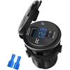 Junbyuhu Usb automobilinis lizdas, greitas įkrovimas Qc 3.0 motociklo valties automobilinis Usb įkroviklis Led voltmetras atsparus vandeniui su įjungimo/išjungimo jungikliu skirtas jūrų valčiai motociklui Atv sunkvežimiui Rv