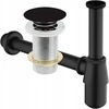 Juodas metalinis praustuvo sifonas 1"1/4 x 32 mm + Juodas Click-clack kamštis