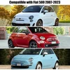 Juodas pusiau uždangalas, skirtas 2007-2023 m. F-iat 500, pritaikytas automobilio garažo minkštas viršutinis pusiau uždangalas nuo šalčio, sniego ir saulės