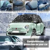 Juodas pusiau uždangalas, skirtas 2007-2023 m. F-iat 500, pritaikytas automobilio garažo minkštas viršutinis pusiau uždangalas nuo šalčio, sniego ir saulės