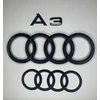 Juodi Audi A3 ženkliukai priekyje ir gale + A3 8v