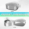 Juoifip Juvelyro didinamasis stiklas su šviesa, 40 x kišeninis metalinis sulankstomas didinamasis stiklas su Led/uv šviesa smulkiems darbams, juvelyrikai, monetoms, akmenims, pašto ženklams