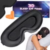 Just-deal 3d miego kaukė reguliuojama juoda + ausų kištukai