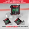 Justool skaitmeninis lcd transportuotojas inklinometras lazerinis kampo matavimo prietaisas gulsčiukas ip54 atsparus vandeniui lygio dėžutė 4 pusių magnetinė niveliavimo dėžutė kampų matuoklis su type-c įkrovimo laidu